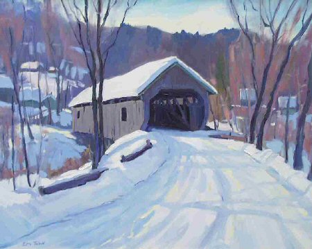 Cambridge Junction Covered Bridge, Painting by Eric
Tobin
